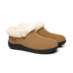 Ugg peau de mouton col de laine cheville pantoufles Daley marron