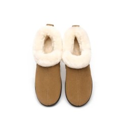 Ugg peau de mouton col de laine cheville pantoufles Daley marron