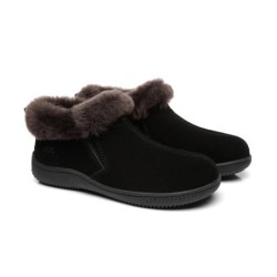 Ugg peau de mouton col de laine cheville pantoufles Daley noir