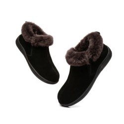 Ugg peau de mouton col de laine cheville pantoufles Daley noir