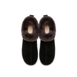 Ugg peau de mouton col de laine cheville pantoufles Daley noir