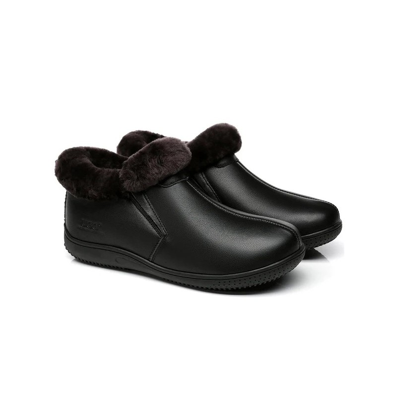 Ugg peau de mouton col de laine cheville pantoufles Daley noir nappa