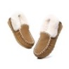 Ugg peau de mouton laine cheville pantoufles popo moccasins châtaigne