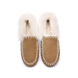 Ugg peau de mouton laine cheville pantoufles popo moccasins châtaigne