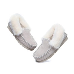 Ugg peau de mouton laine cheville pantoufles popo moccasins sable