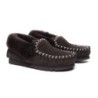 Ugg peau de mouton laine cheville pantoufles popo moccasins chocolat