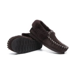 Ugg peau de mouton laine cheville pantoufles popo moccasins chocolat