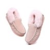 Ugg peau de mouton laine cheville pantoufles popo moccasins rose