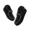 Ugg peau de mouton laine cheville pantoufles popo moccasins noir