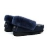 Ugg peau de mouton laine cheville pantoufles popo moccasins marine
