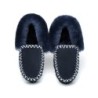 Ugg peau de mouton laine cheville pantoufles popo moccasins marine