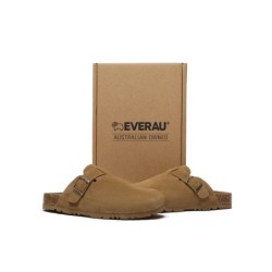 Sandales plates à boucles réglables Slip-on Slides Mason châtaigne
