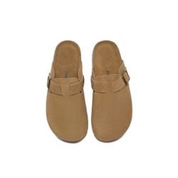Sandales plates à boucles réglables Slip-on Slides Mason châtaigne