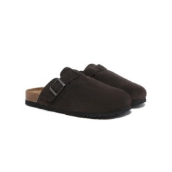 Sandales plates à boucles réglables Slip-on Slides Mason chocolat