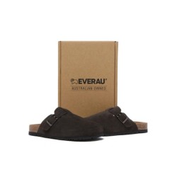 Sandales plates à boucles réglables Slip-on Slides Mason chocolat