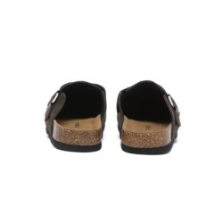 Sandales plates à boucles réglables Slip-on Slides Mason chocolat