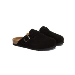 Sandales plates à boucles réglables Slip-on Slides Mason noir