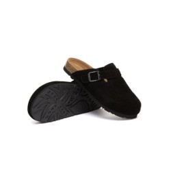 Sandales plates à boucles réglables Slip-on Slides Mason noir