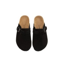 Sandales plates à boucles réglables Slip-on Slides Mason noir