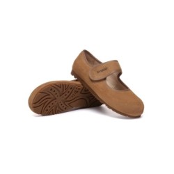 EVERAU Femmes Chaussons Bracelet réglable Mary Jane Malia châtaigne