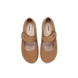 EVERAU Femmes Chaussons Bracelet réglable Mary Jane Malia châtaigne