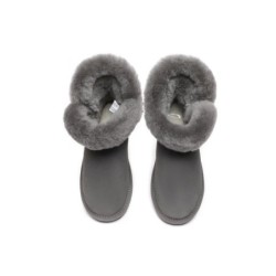 Ugg Mini Tiara bottes pour femmes en peau de mouton Gris
