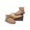 Ugg bottes double face en peau de mouton laine Mini boutons marron