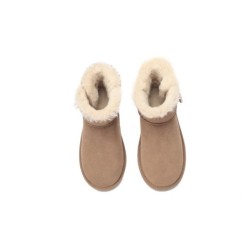 Ugg bottes double face en peau de mouton laine Mini boutons marron