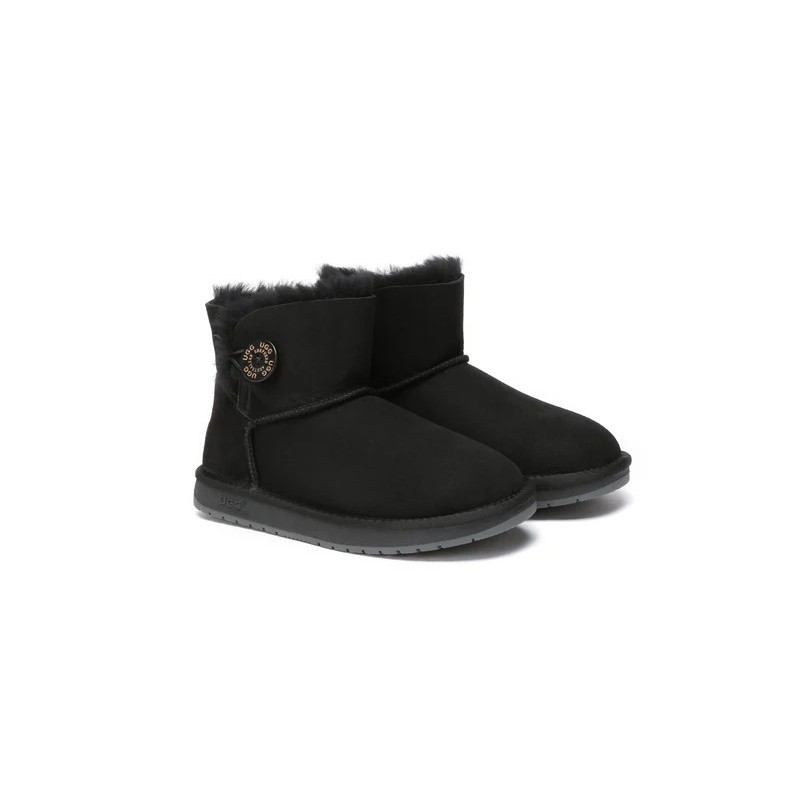 Ugg bottes double face en peau de mouton laine Mini boutons noir