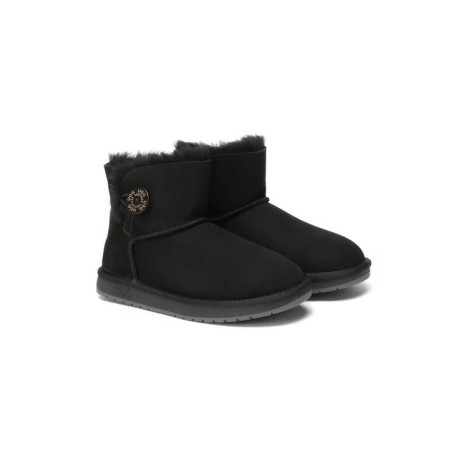 Ugg bottes double face en peau de mouton laine Mini boutons noir