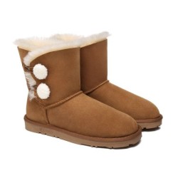 Ugg bottes Mini Espina en laine de mouton à double boucle Noir