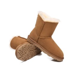 Ugg bottes Mini Espina en laine de mouton à double boucle Noir