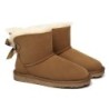 Ugg bottes en peau de mouton Mini arc arrière simple Aube rose