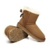 Ugg bottes en peau de mouton Mini arc arrière simple Aube rose