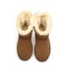 Ugg bottes en peau de mouton Mini arc arrière simple Aube rose