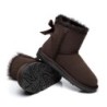 Ugg bottes en peau de mouton Mini arc arrière simple chocolat