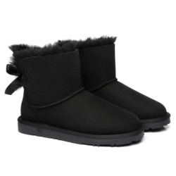 Ugg bottes en peau de mouton Mini arc arrière simple noir