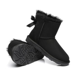 Ugg bottes en peau de mouton Mini arc arrière simple noir