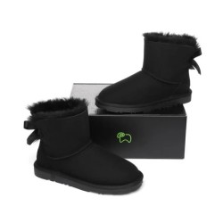 Ugg bottes en peau de mouton Mini arc arrière simple noir