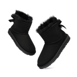 Ugg bottes en peau de mouton Mini arc arrière simple noir