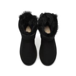 Ugg bottes en peau de mouton Mini arc arrière simple noir