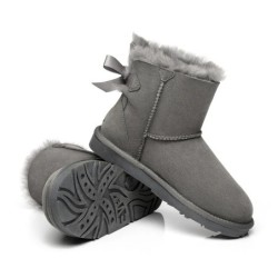 Ugg bottes en peau de mouton Mini arc arrière simple gris