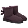 Ugg bottes en peau de mouton Mini arc arrière simple raisin sec