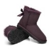 Ugg bottes en peau de mouton Mini arc arrière simple raisin sec