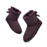 Ugg bottes en peau de mouton Mini arc arrière simple raisin sec