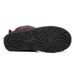Ugg bottes en peau de mouton Mini arc arrière simple raisin sec