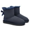 Ugg bottes en peau de mouton Mini arc arrière simple bleu marine