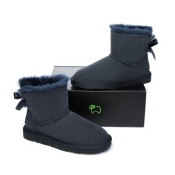 Ugg bottes en peau de mouton Mini arc arrière simple bleu marine