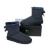 Ugg bottes en peau de mouton Mini arc arrière simple bleu marine