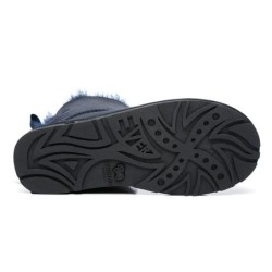 Ugg bottes en peau de mouton Mini arc arrière simple bleu marine